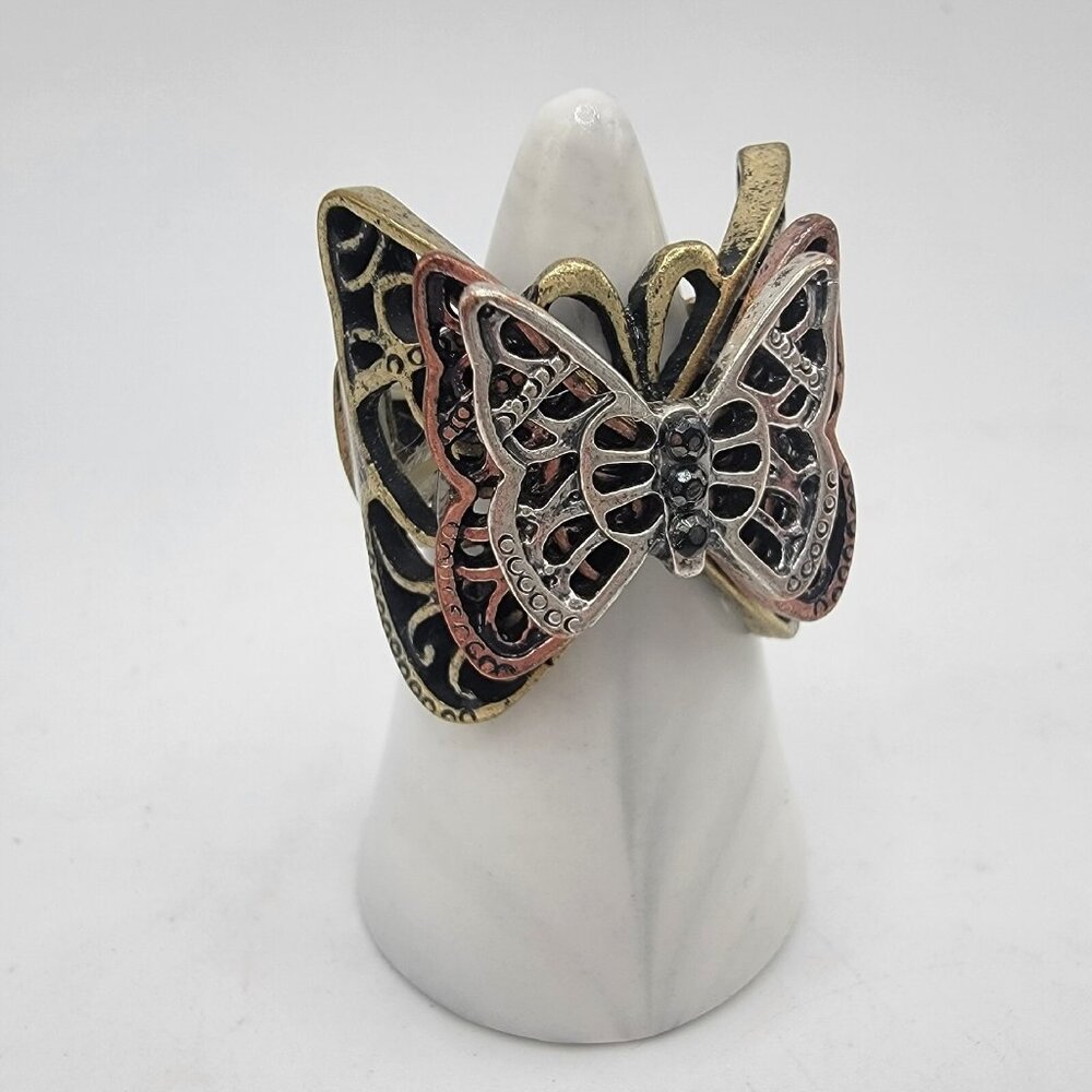 Vintage‎ Multicolor BUTTERFLY Stretch Ring